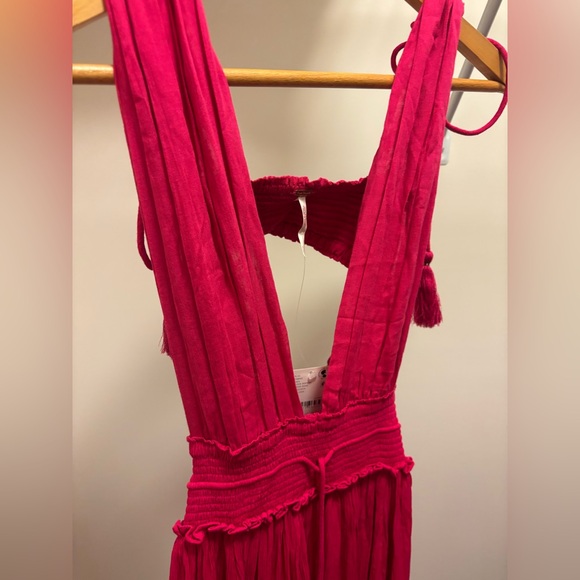 NWT Free People Santa Maria Maxi Pink Dress Size M Flow Ruffles Lace Detail - Picture 14 of 14